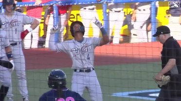Adrian Placencia crushes a grand slam to left field