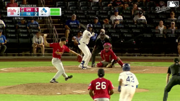 Josue De Paula doubles (27) on a sharp line drive to left fielder Travis Honeyman. Jose Izarra scores. Kendall George to 3rd.
