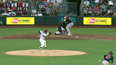 Chad Wallach doubles (4) on a line drive to left fielder Will Brennan. Tommy White scores. Jared Dickey scores.