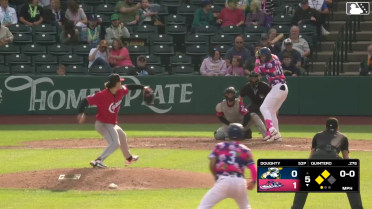 Eduardo Quintero doubles (14) on a line drive to right fielder Aaron Walton. Jose D. Hernandez scores. Jose Izarra scores.