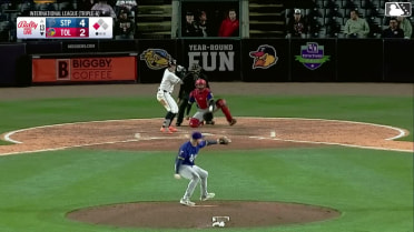 Jace Jung out on a sacrifice fly to right fielder Alan Roden. Cal Stevenson scores.