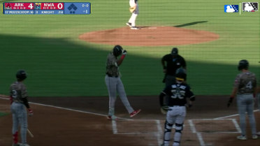 Lazaro Montes hits his ninth home run for Arkansas