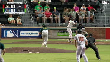 Maxton Martin singles on a line drive to right fielder Dallas Macias. Paxton Kling scores.
