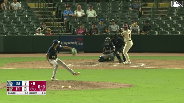 Max Wagner homers (14) on a fly ball to right center field.