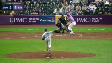 E.J. Exposito singles on a line drive to center fielder DJ Gladney. Peyton Graham scores. Woody Hadeen scores.