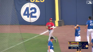 Drew Campbell makes a fantastic catch in foul grounds