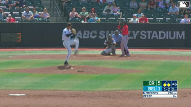Yasser Mercedes doubles (21) on a sharp line drive to left fielder Jesus Hernandez. Byron Chourio scores. JP Smith II to 3rd.