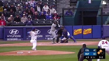 CJ Kayfus out on a sacrifice fly to left fielder Je'Von Ward. Kevin Rivas scores.