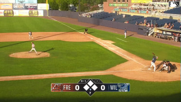 Luke Dickerson doubles (2) on a sharp line drive to left fielder RJ Austin.