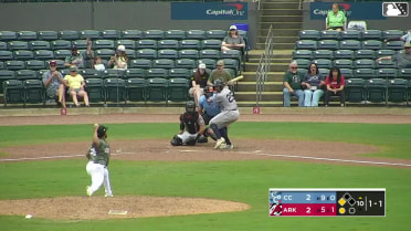 Luis Baez singles on a line drive to center fielder Bill Knight. Joseph Sullivan scores.