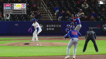 Nick Goodwin singles on a line drive to right fielder Matt Rudick. Charles McAdoo scores. Willie MacIver to 3rd. Josh Rivera to 2nd.