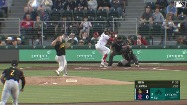 Victor Labrada homers (9) on a line drive to right field.