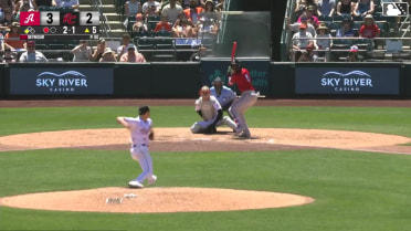 LuJames Groover singles on a ground ball to center fielder Harrison Bader. Kristian Robinson scores.