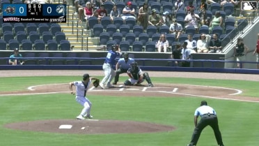 Riley Nelson homers (1) on a fly ball to right field. Robert Arias scores.