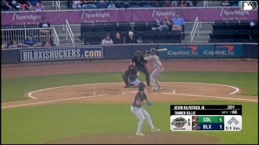 Kevin Kilpatrick Jr. homers (3) on a fly ball to left center field.