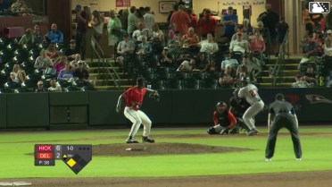 Pablo Guerrero singles on a ground ball to center fielder DJ Layton. Paulino Santana scores.