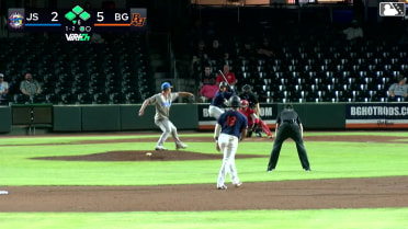 Adrian Santana grounds into a double play, shortstop Trent Farquhar to second baseman Brady Day to first baseman Brock Vradenburg. Ryan McCoy out at 2nd. Adrian Santana out at 1st.