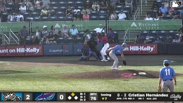 Cristian Hernández singles on a line drive to center fielder Kyren Paris. Ryan Ignoffo scores.