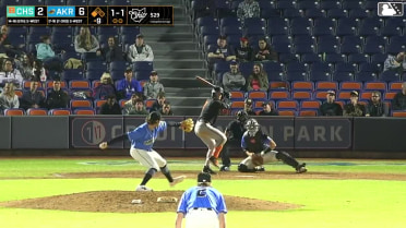 Carter Young grounds out, first baseman Ralphy Velazquez to pitcher Hunter Stanley. Tavian Josenberger scores.