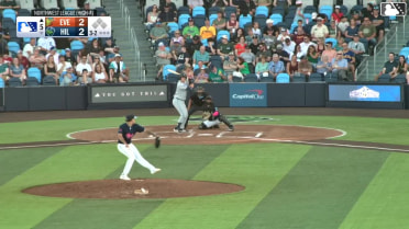 Luke Stevenson strikes out swinging.