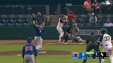 Patrick Clohisy singles on a line drive to left fielder Homer Bush Jr. José Azócar scores. Luke Williams to 2nd.