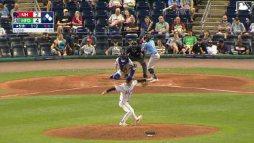 Arjun Nimmala doubles (8) on a sharp line drive to center fielder Braylen Wimmer. J.R. Freethy scores. Mathieu Vallee to 3rd.