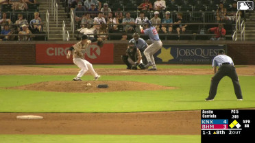 Andy Garriola singles on a ground ball to center fielder Jacob Burke. Hayden Cantrelle scores. Jefferson Rojas scores.