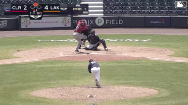 Nolan Beltran doubles (18) on a fly ball to right fielder Anibal Salas. Matthew Ferrara scores.