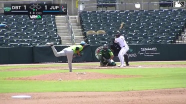 Echedry Vargas homers (1) on a fly ball to center field.