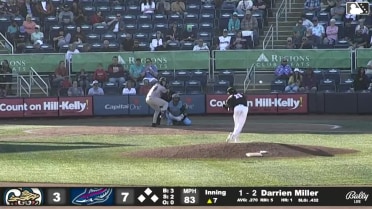 Darrien Miller homers (2) on a line drive to right field.