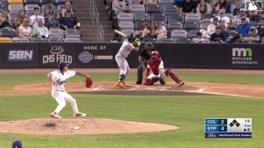 Kahlil Watson homers (8) on a fly ball to right field.