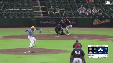 Carter Graham singles on a ground ball to center fielder Mac Horvath. Carlos Sanchez scores. Ruben Ibarra to 3rd. Cam Collier to 2nd.