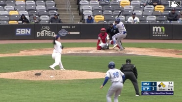 Tyler Tolbert doubles (2) on a line drive to center fielder Kyler Fedko. Kevin Newman scores. Josh Rojas to 3rd.