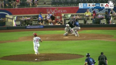 Trevor Austin out on a sacrifice fly to left fielder Angel Ortiz. Hector Salas scores.