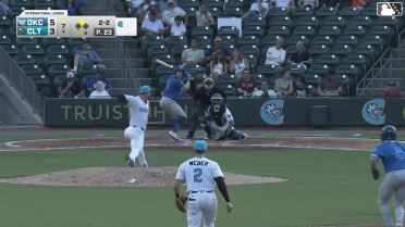 Jack Suwinski doubles (17) on a line drive to right fielder Dru Baker. Zach Ehrhard scores.