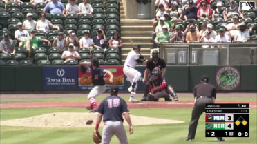 Heston Kjerstad out on a sacrifice fly to left fielder Matt Koperniak. Enrique Bradfield Jr. scores.