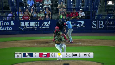 Nick Goodwin singles on a line drive to right fielder Raylin Heredia. Cade Doughty scores.