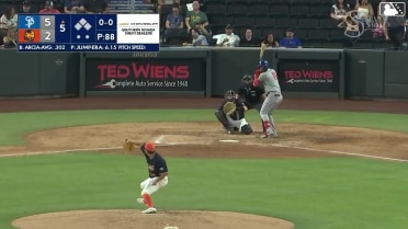 Orlando Arcia homers (8) on a fly ball to left field.