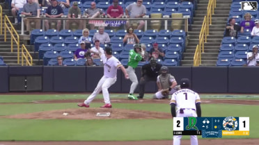 Tyson Lewis out on a sacrifice fly to center fielder Tommy Hawke. Jacob Friend scores.