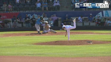 Clark Elliott homers (1) on a fly ball to right center field.