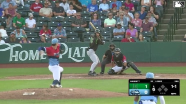 Tyson Lewis homers (2) on a fly ball to right field.