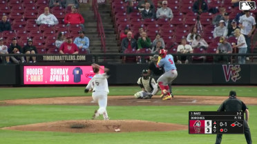 Jesús Báez out on a sacrifice fly to right fielder Josiah Ragsdale. Tai Peete scores.