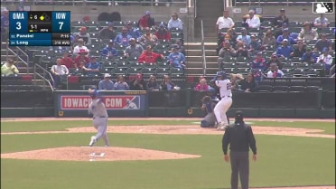 Jonathon Long doubles (1) on a sharp line drive to center fielder Kameron Misner. Brett Bateman scores.