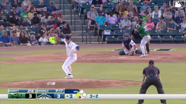 Caden Merritt singles on a line drive to right fielder Roni Cabrera. Dalton McIntyre scores.