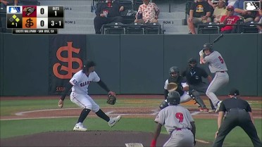 Jack Natili doubles (1) on a line drive to right fielder Tanner Mally. Ashly Andujar scores. Carlos Renzullo to 3rd.