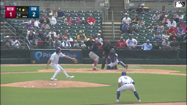 Bligh Madris singles on a soft fly ball to center fielder Brett Bateman. Leo Bernal scores.