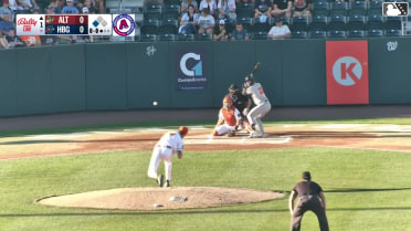 Easton Carmichael homers (4) on a fly ball to left field. Keiner Delgado scores. Murf Gray scores.