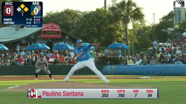 Paulino Santana homers (8) on a line drive to right field. Yolfran Castillo scores. Marco Argudin scores.