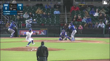 Nick Loftin triples (1) on a fly ball to right fielder Justin Dean.