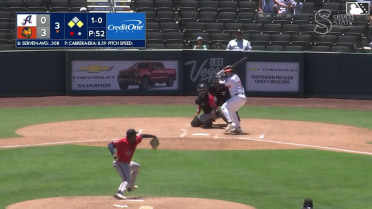 Brian Serven pops into a double play, second baseman Jacob Amaya to catcher Christian Cerda. Cade Marlowe out at home.